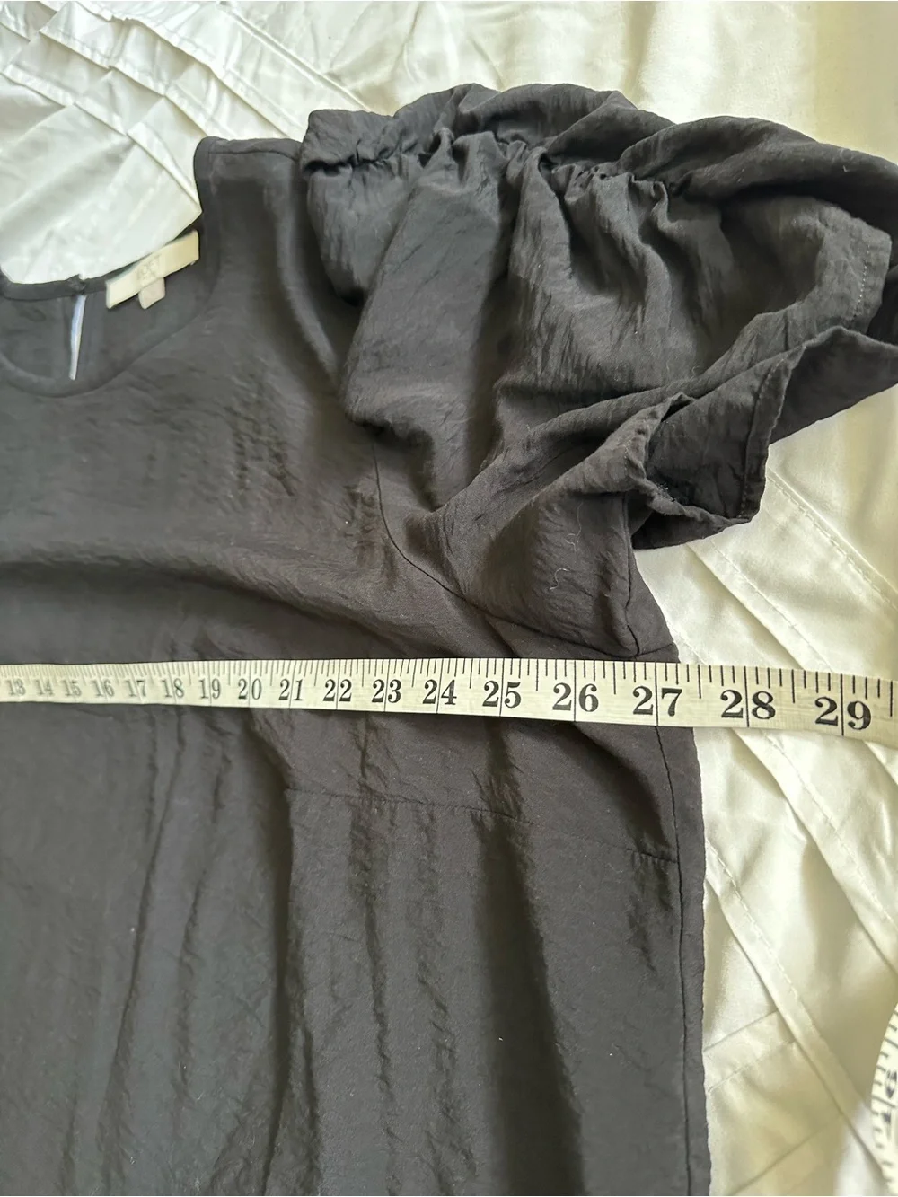 LOFT Black Puff Sleeve Blouse EUC